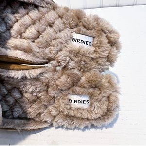 Birdies Faux Fur Low Almond Toe Tan Faux Suede Slip On Casual Classic Loafers 7